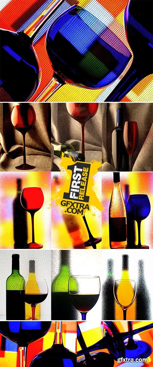 Stock Photo Abstract wine glassware