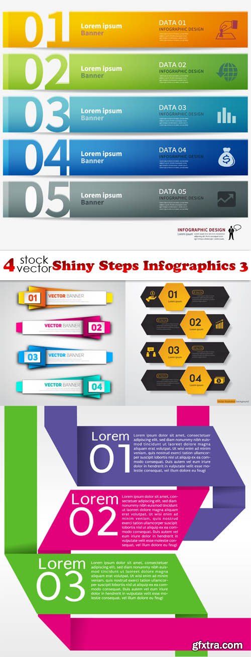 Vectors - Shiny Steps Infographics 3