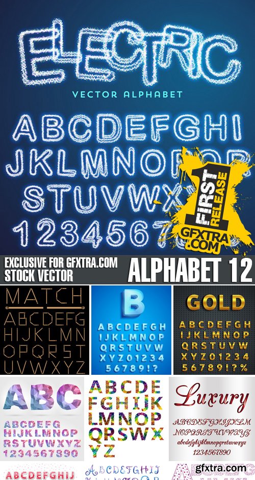 Stock Vectors - Alphabet 12, 25xEPS