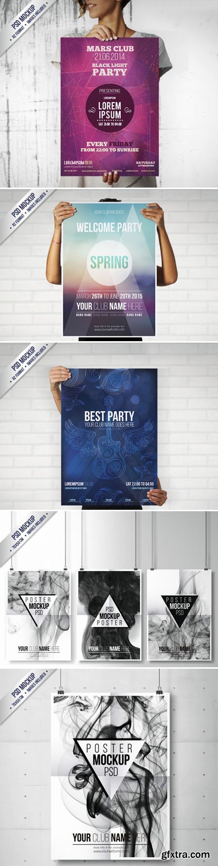 Spring Party & Smoky Poster Mockup Templates