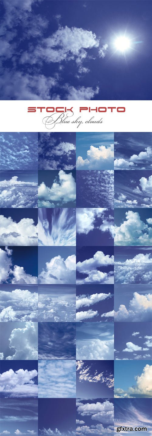 Blue sky, clouds raster graphics