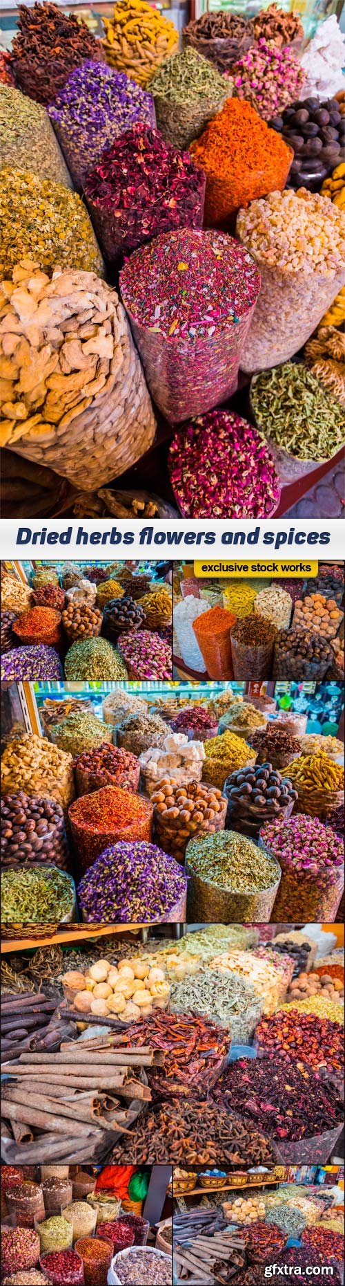 Dried herbs flowers and spices 7x JPEG