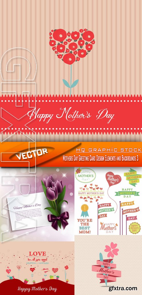 Stock Vector - Mothers Day Greeting Card Design Elements and Backrounds 3
