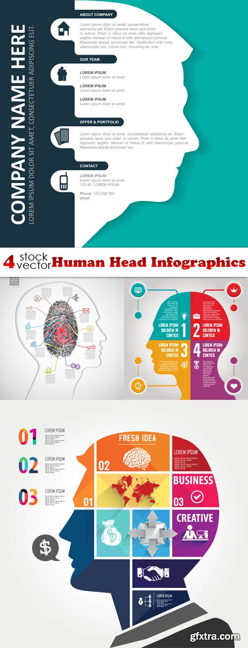 Vectors - Human Head Infographics