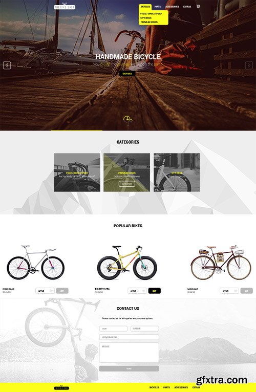 PSD Web Template - The Bike Shop - Home Page Theme