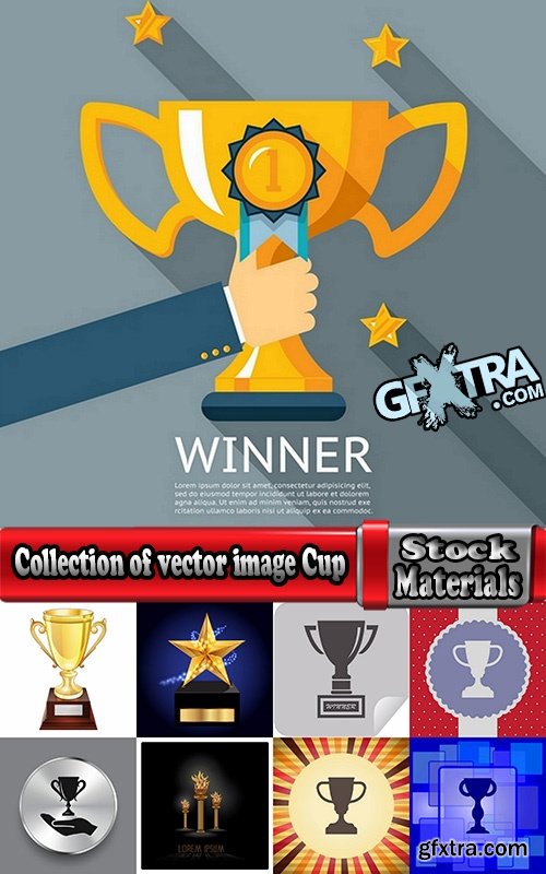 Collection of vector image Cup prize ovation logo icon 25 Eps