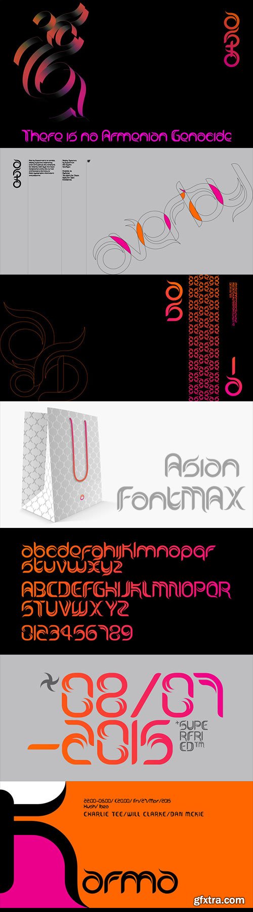 Asia - Asian Style Curved Typeface OTF $33 New!