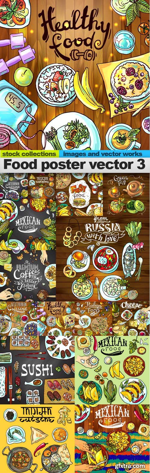 Food poster vector, 15 x EPS