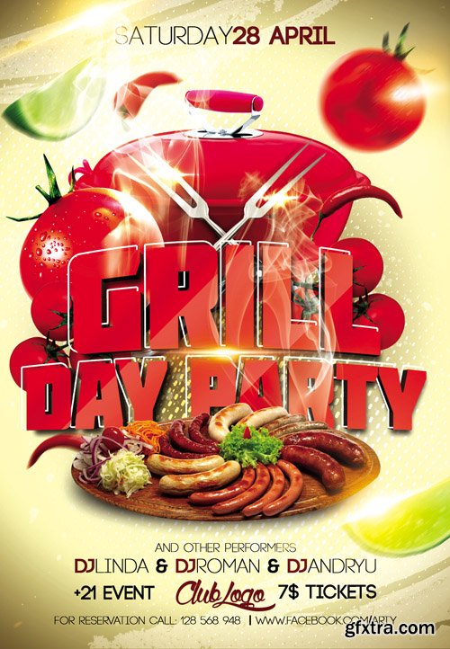 Grill Day Party - Flyer PSD Template Facebook Cover