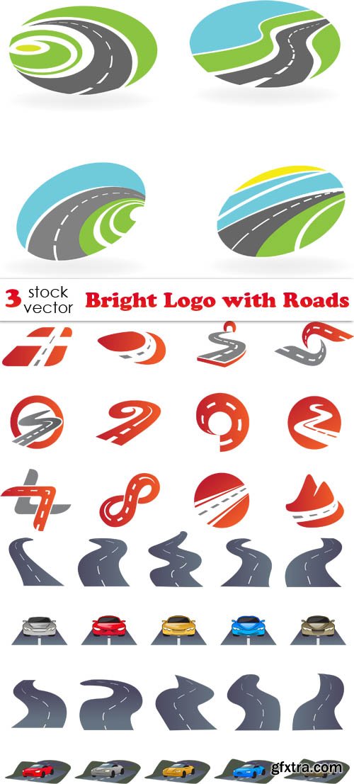 Vectors - Bright Logo with Roads