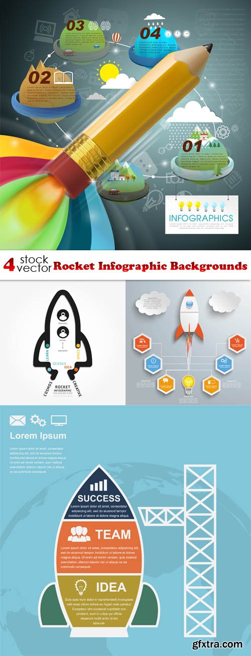 Vectors - Rocket Infographic Backgrounds