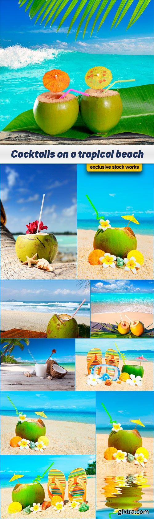 Cocktails on a tropical beach 10x JPEG