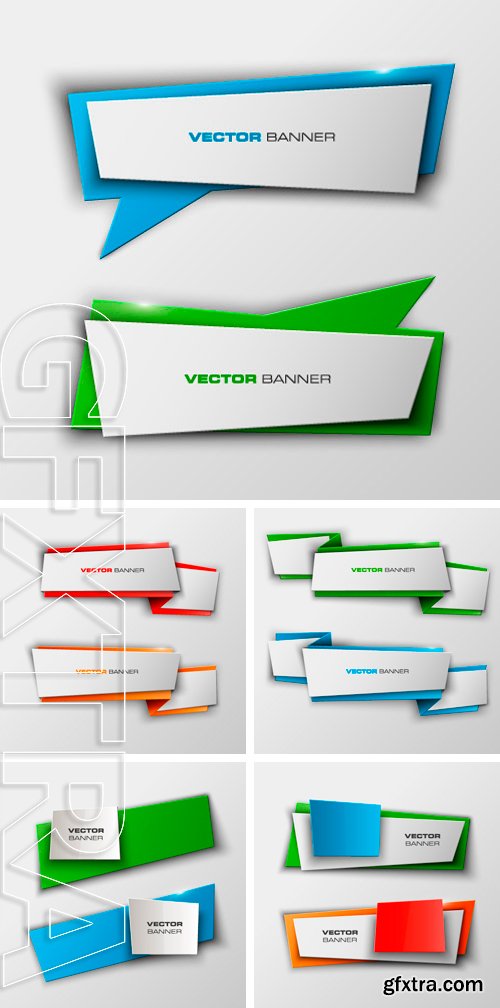 Stock Vectors - Origami Vector infographic colorful banners set
