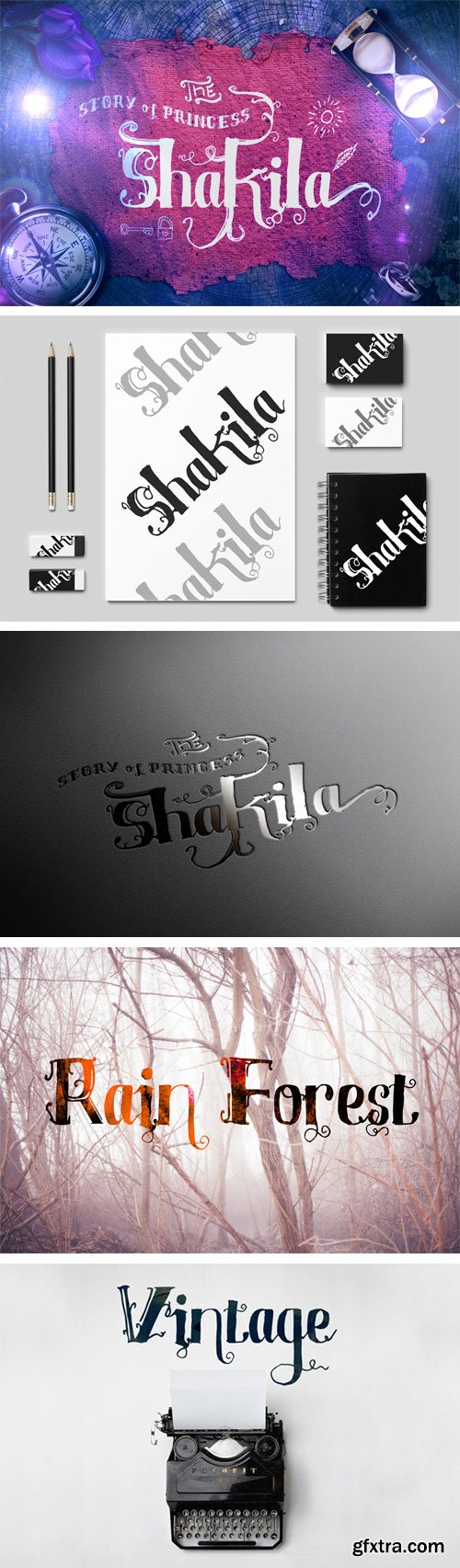 Shakila Typeface Hand Drawn And Ornaments