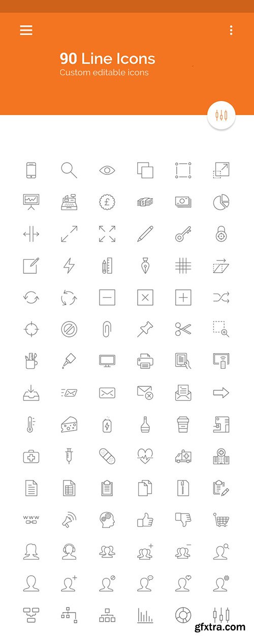 PSD Web Icons - 90 Line Icons (April 2015)