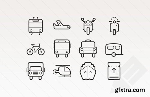 AI, PSD, EPS, SVG Vector Web Icons - Transportation Icons (April 2015)