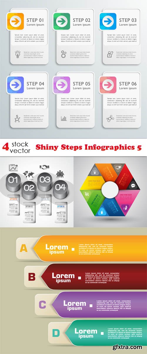Vectors - Shiny Steps Infographics 5