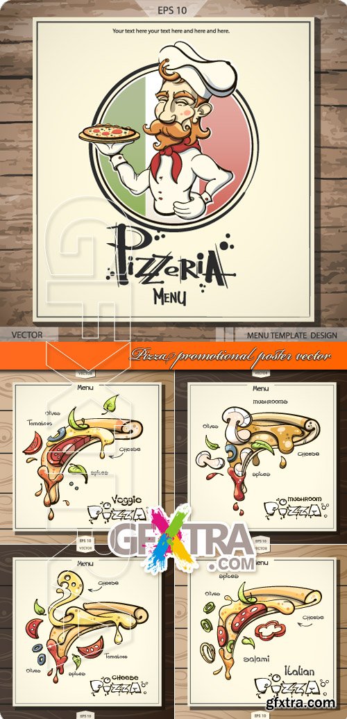 Pizza promotional poster vector