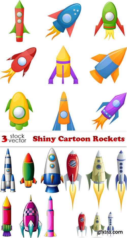 Vectors - Shiny Cartoon Rockets
