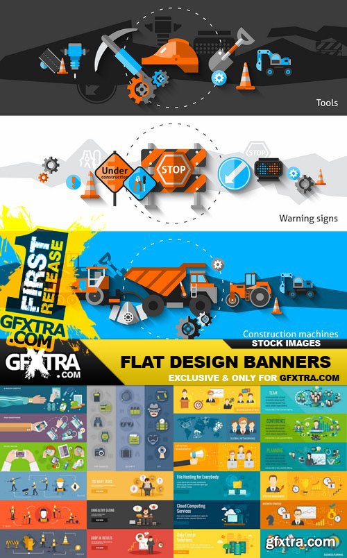 Flat Design Banners - 25 Vector