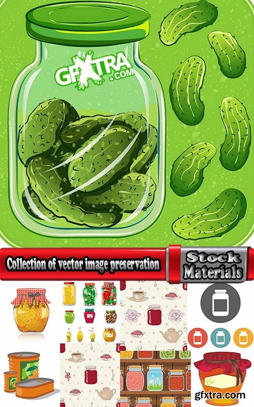 Collection of vector image preservation rolled pickled vegetables 25 Eps