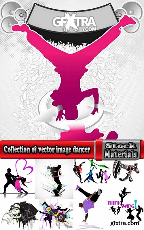 Collection of vector image dancer dancing 25 Eps