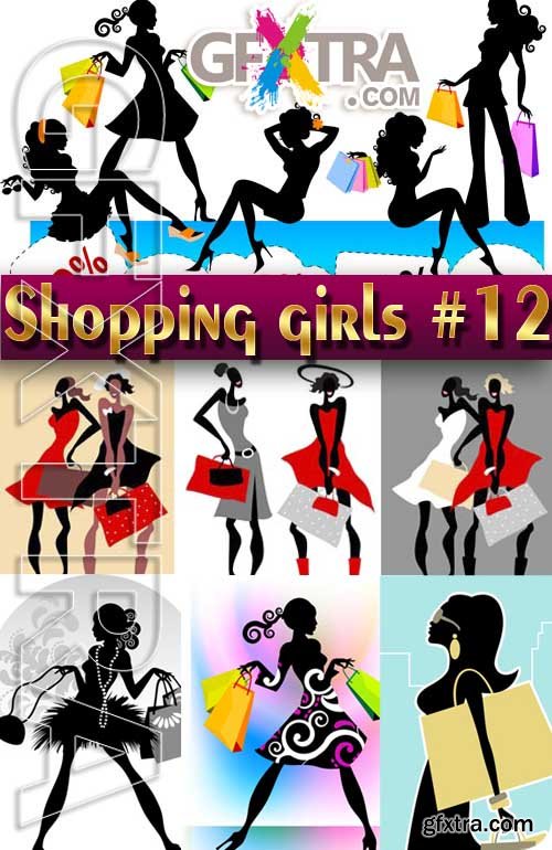 Shopping Girls #12 - Stock Vector