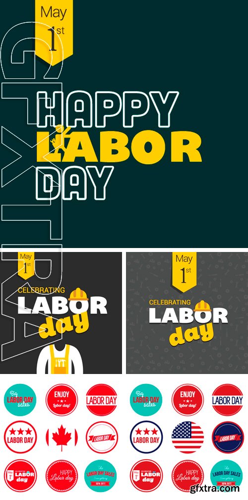 Stock Vectors - Labor Day Large set