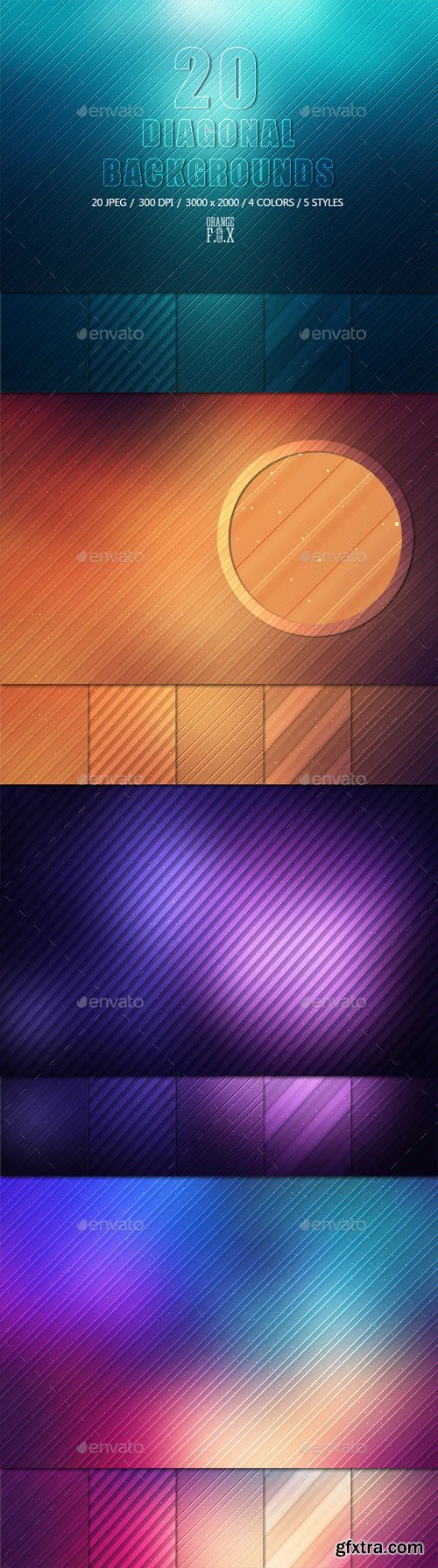 GraphicRiver - 20 Diagonal Abstract Backgrounds - 11195929