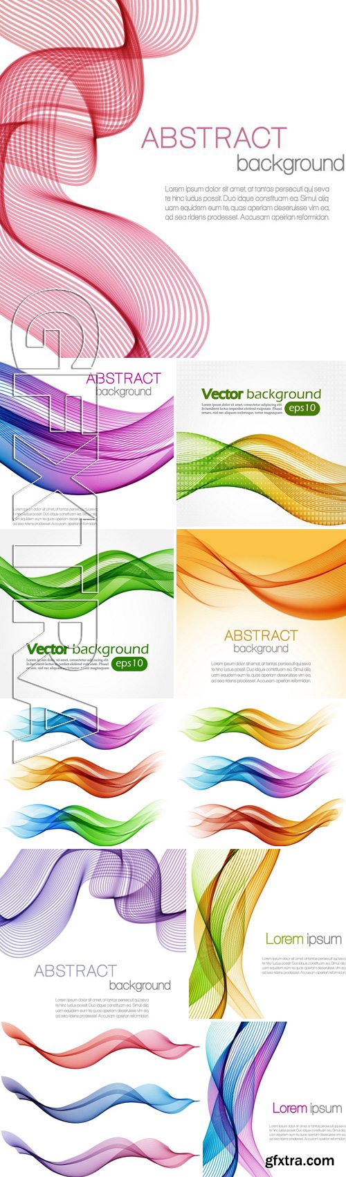 Stock Vectors - Abstract color waves isolated on white