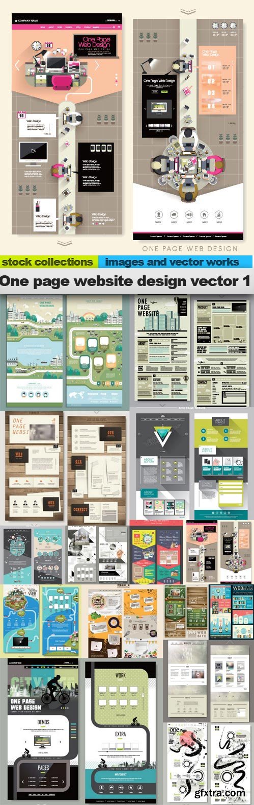 One page website design vector 1, 15 x EPS