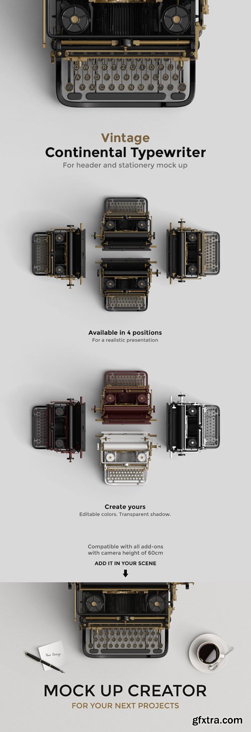 Addon Mock up Vintage Continental Typerwriter