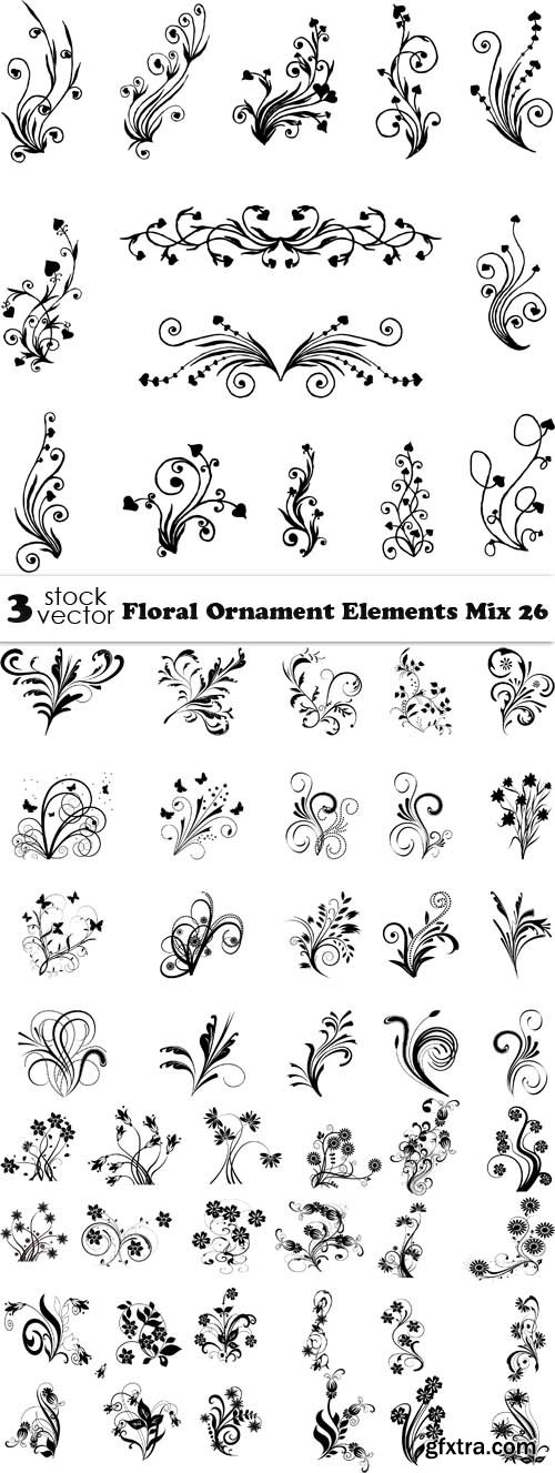 Vectors - Floral Ornament Elements Mix 26