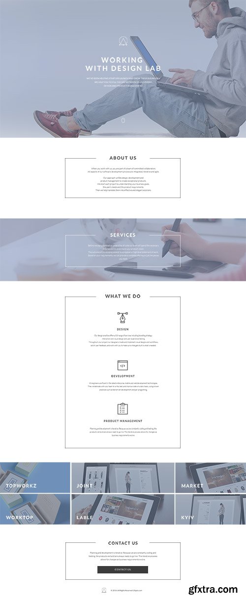 PSD Web Template - Working With Design Lab - Landing Page