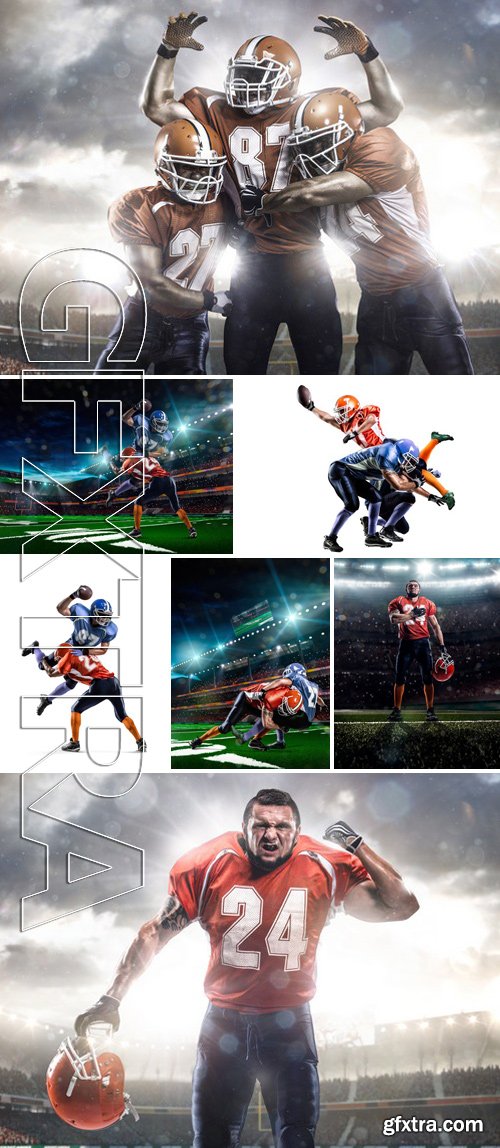 Stock Photos - American Football Player In Action On Stadium