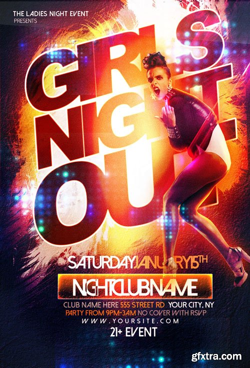Girls Night Out Party Flyer Template