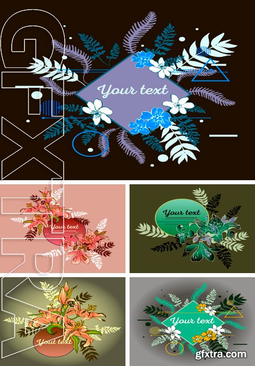Stock Vectors - Beautiful flower background art with frame for text