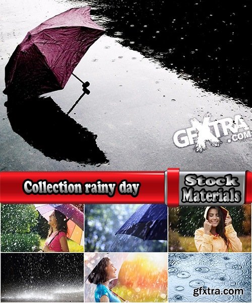 Collection rainy day rain umbrella people in the rain water on the asphalt 25 HQ Jpeg