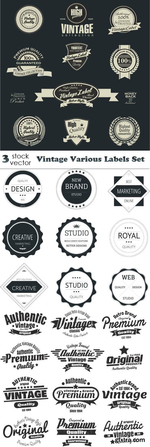 Vectors - Vintage Various Labels Set