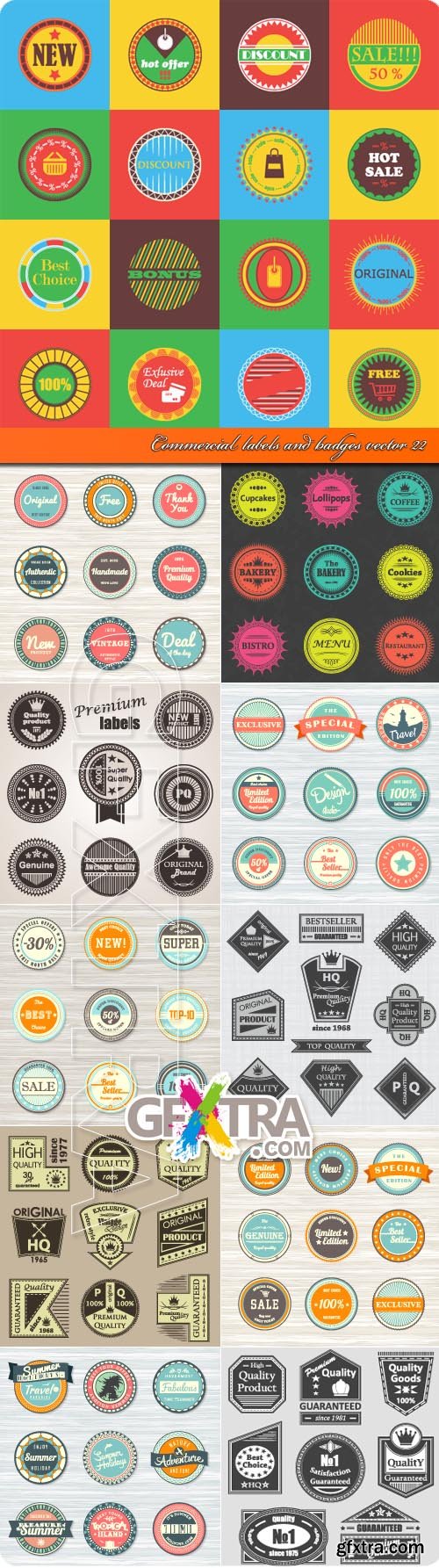 Commercial labels and badges vector 22