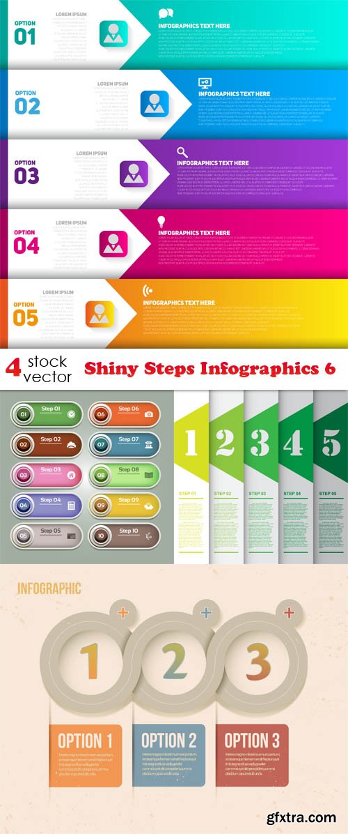 Vectors - Shiny Steps Infographics 6