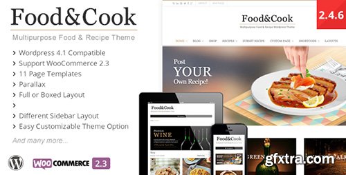 ThemeForest - Food & Cook v2.4.6 - Multipurpose Food Recipe WP Theme