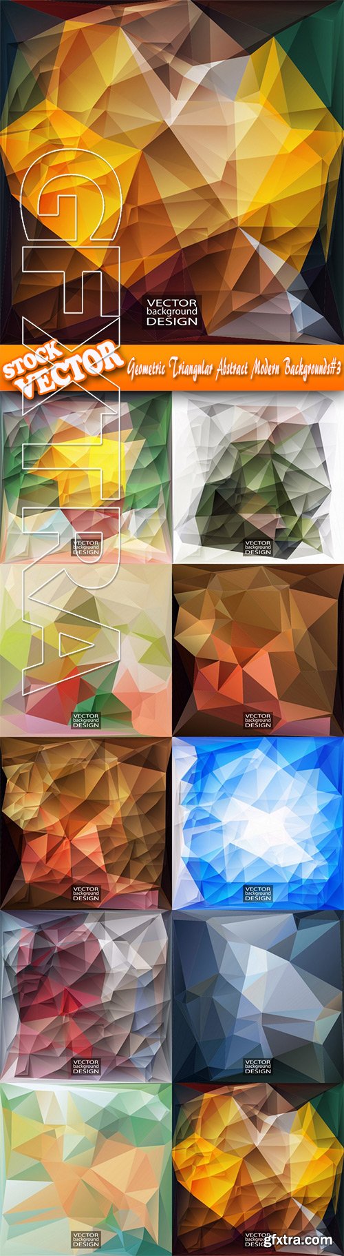 Stock Vector - Geometric Triangular Abstract Modern Backgrounds#3