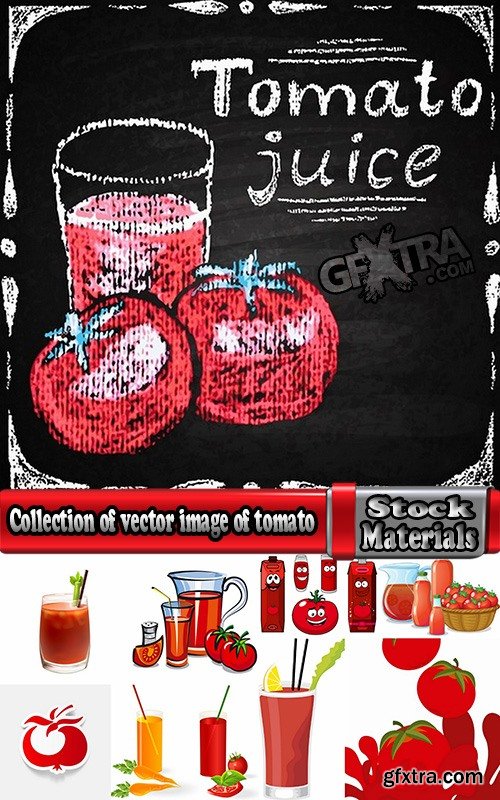 Collection of vector image of tomato juice tomato glass beaker 25 Eps