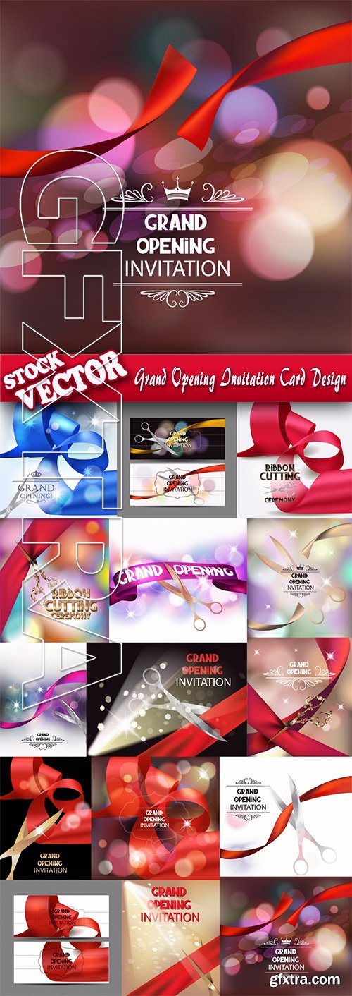 Stock Vector - Grand Opening Invitation Card Design