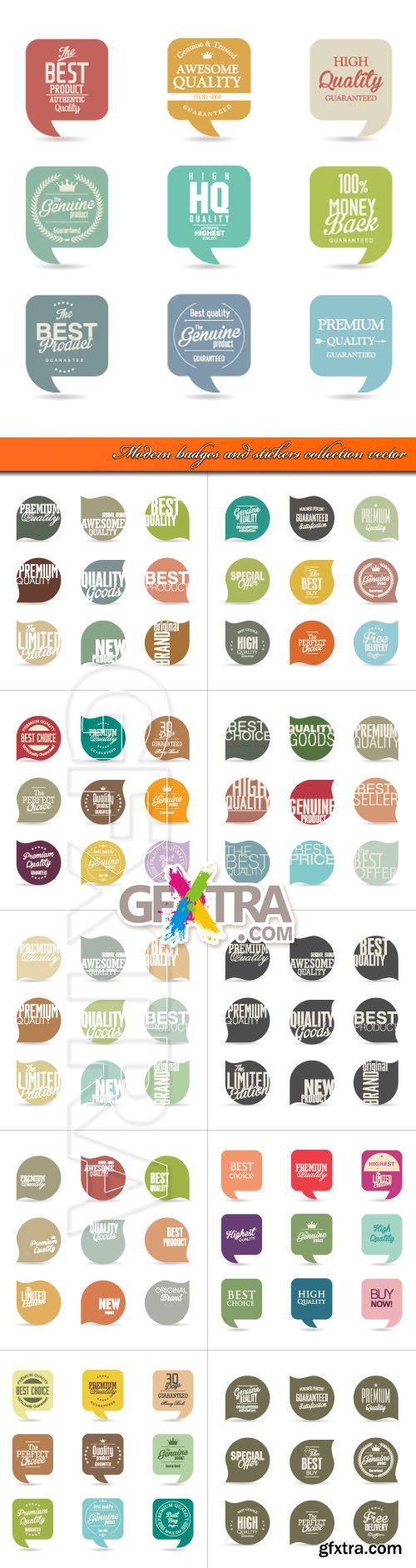 Modern badges and stickers collection vector