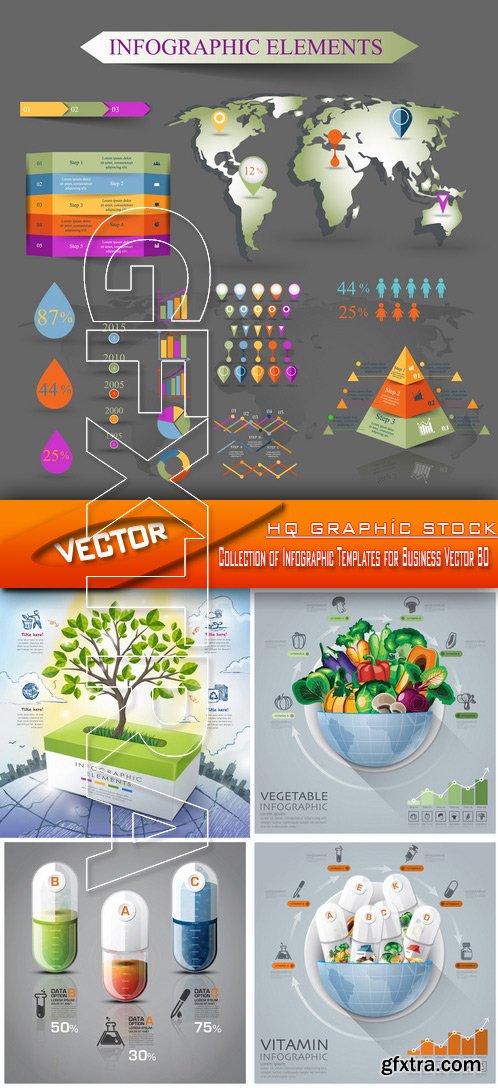 Stock Vector - Collection of Infographic Templates for Business Vector 80