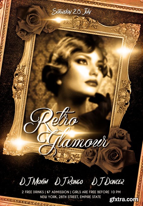 Retro Glamour Flyer Template Facebook Cover