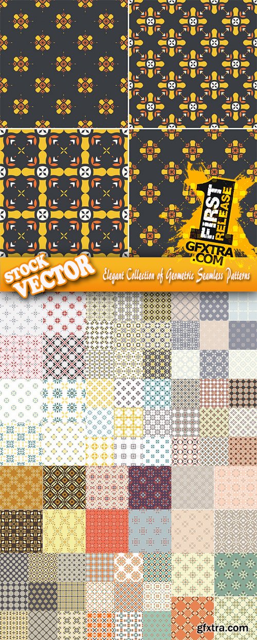 Stock Vector - Elegant Collection of Geometric Seamless Patterns, 30EPS