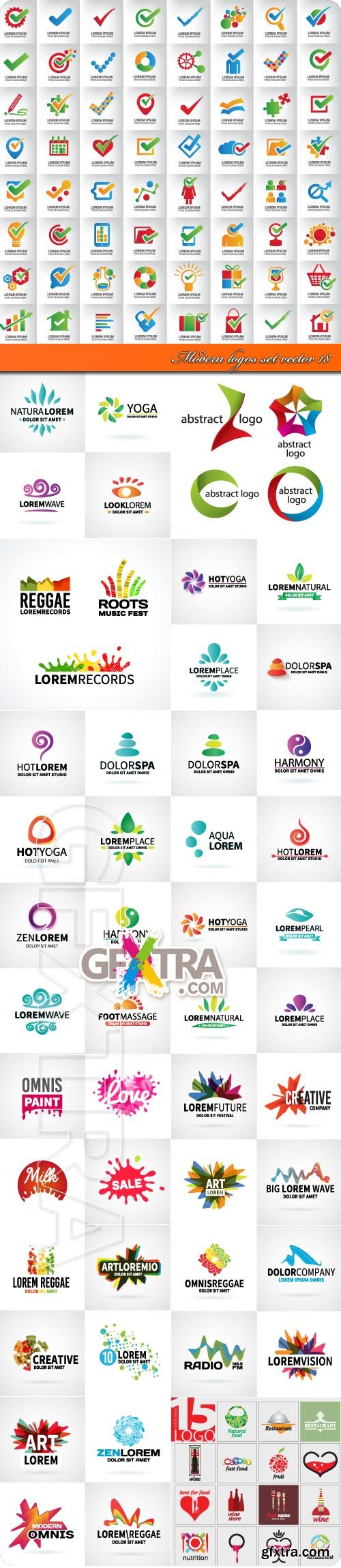 Modern logos set vector 18